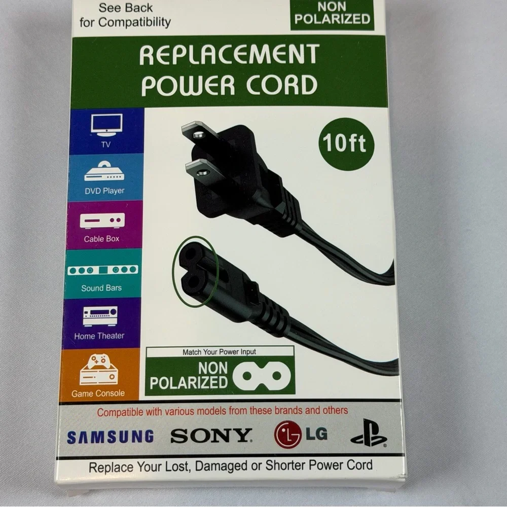 Samsung Non-Polarized Black Power Cable
